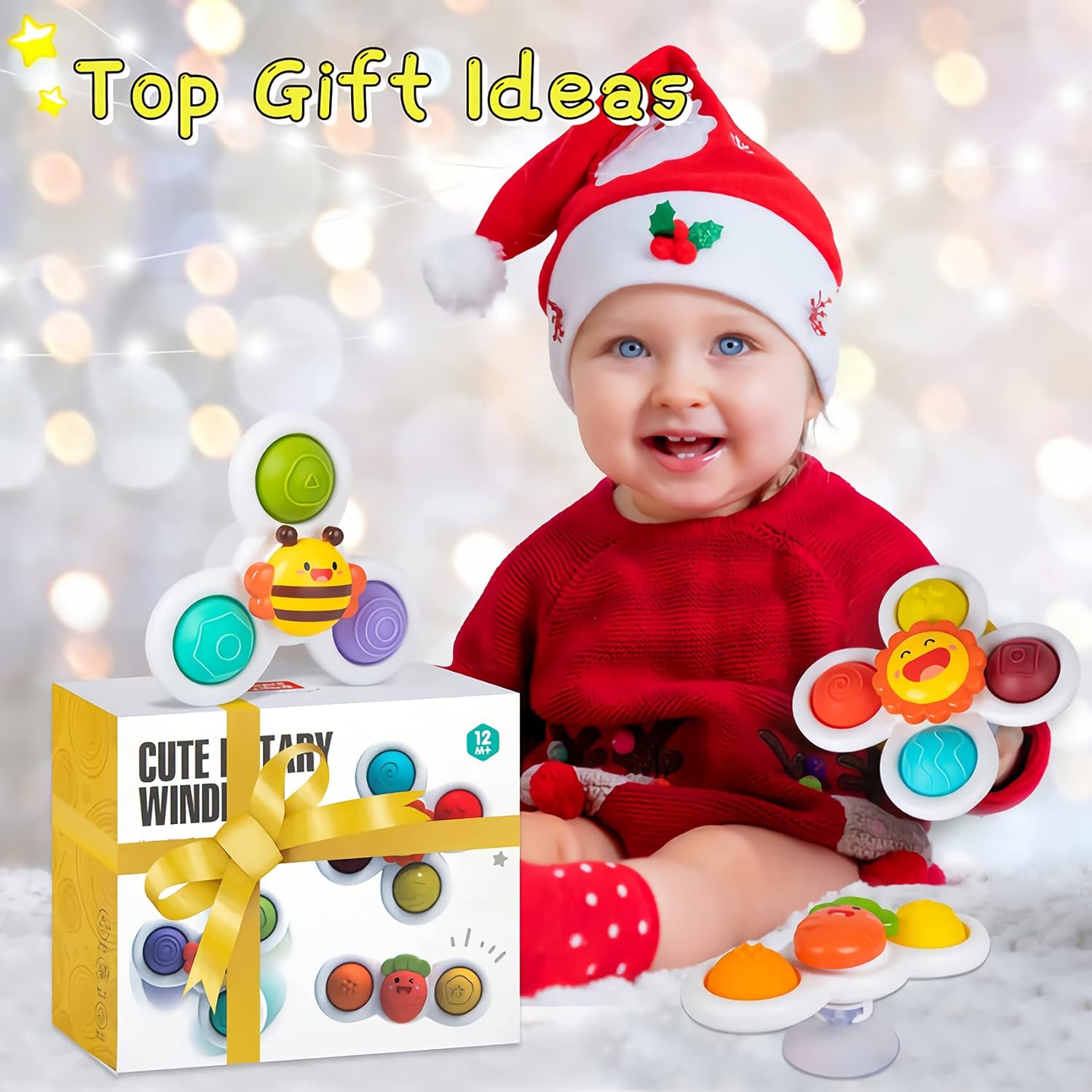 NARRIO Travel Toys for 1 Year Old Boy Gifts, Infant Baby Toys 12-18 Months Suction Cup Spinner Toy, Christmas Birthday Gifts for 1-2 Year Old Girl Spinning Top Sensory Toys for Toddlers Age 1-3 - Image 7